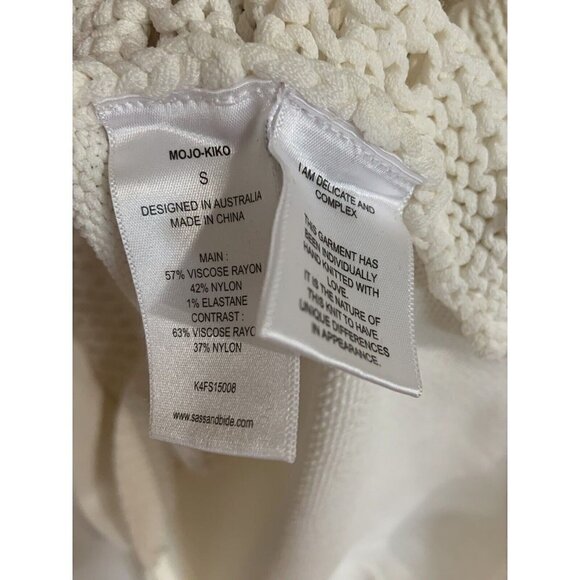 Sass & Bide Australia Size Small Mojo Kiko Knit Top White Designer GORGEOUS - Picture 5 of 7